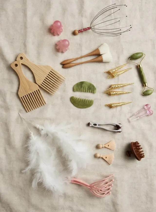 Accessoires doux pour les soins papouilles